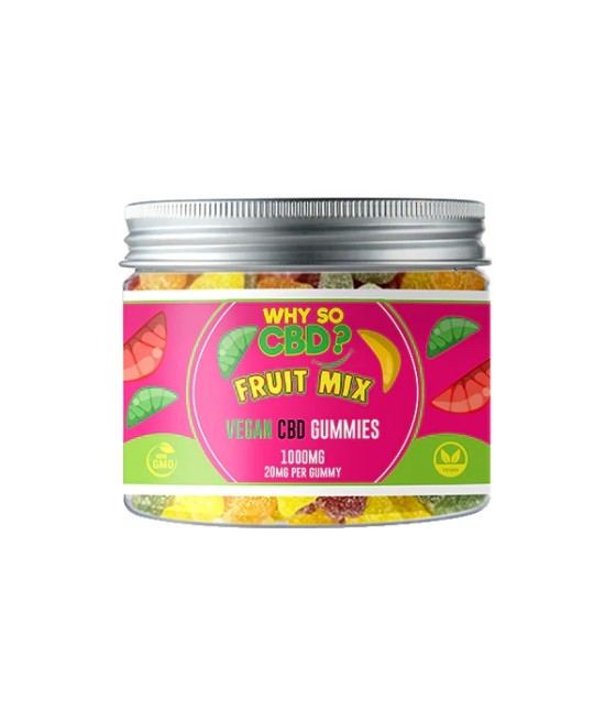 Why So CBD? 1000mg Broad Spectrum CBD Small Vegan Gummies - 11 Flavours