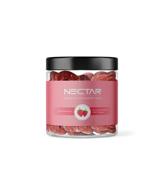 Nectar 500mg Broad Spectrum CBD Strawberry Rings Gummies - 20 Pieces