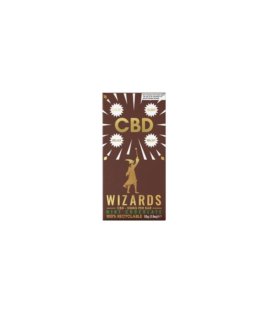 The Wizards Magic 50mg CBD Mint Chocolate Bar - 55g
