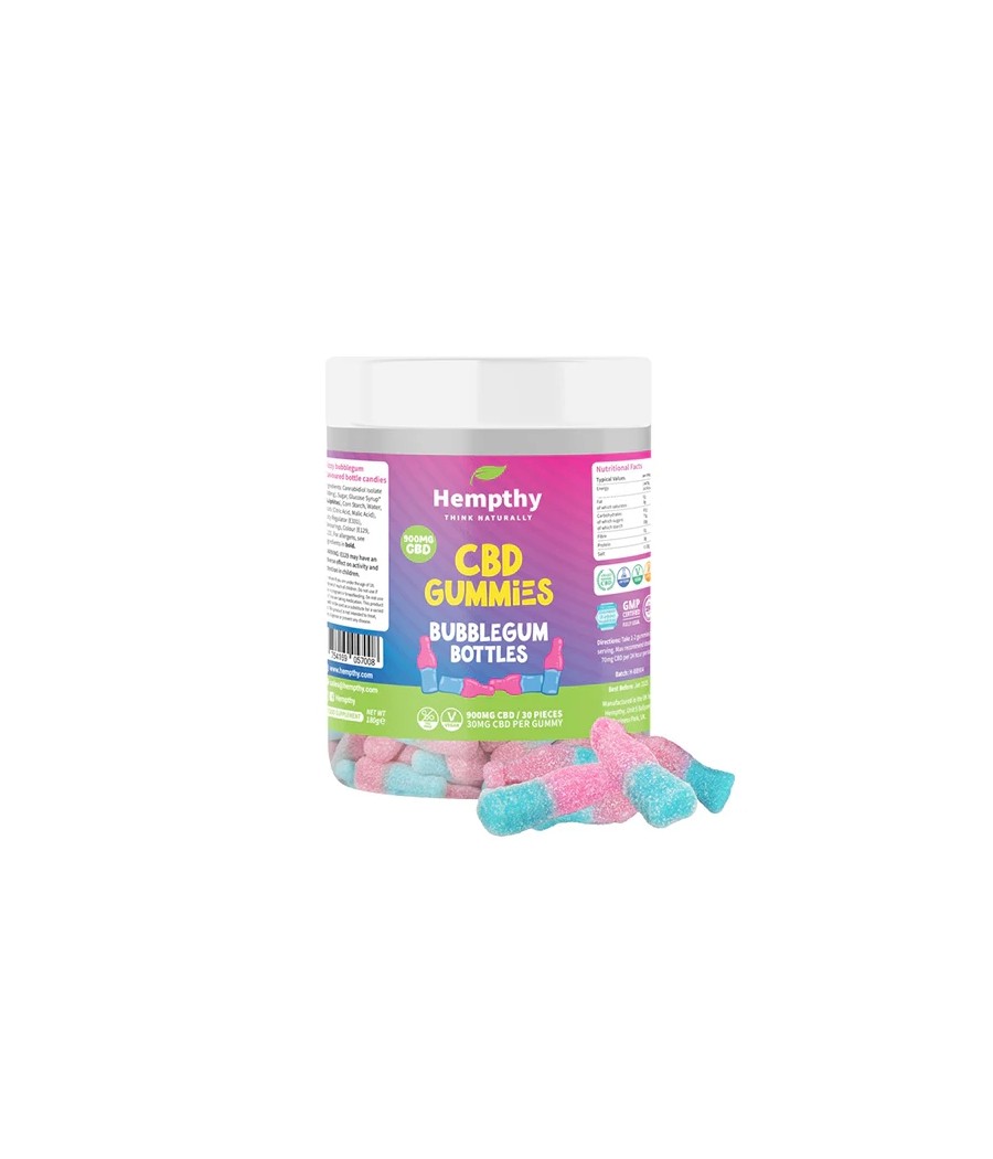 Hempthy 900mg CBD Bubblegum Bottles - 30 Pieces