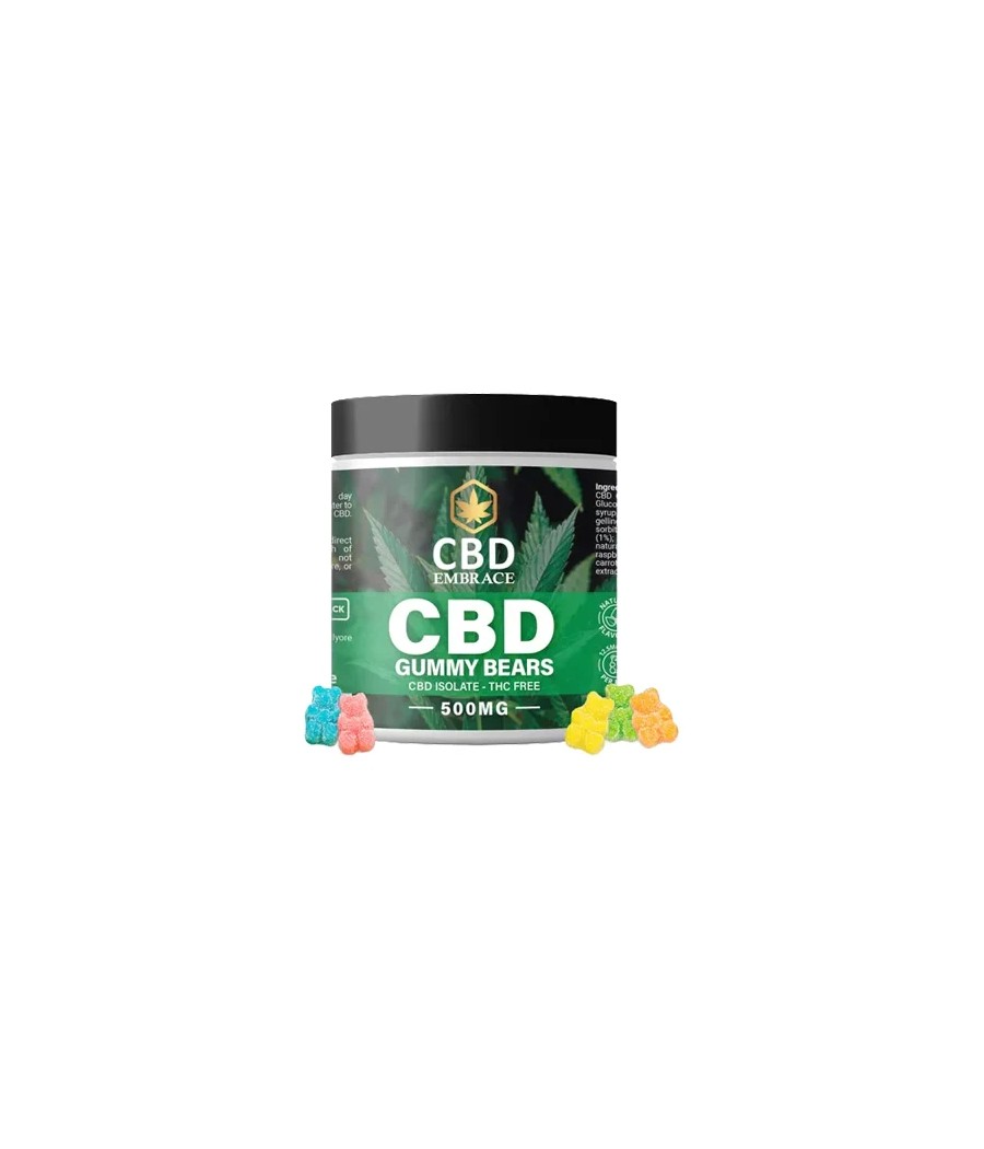 CBD Embrace 500mg CBD Isolate Gummy Bears - 40 Pieces