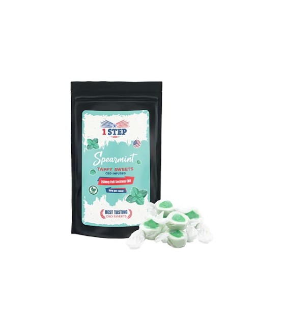 1 Step CBD 250mg Full Spectrum CBD Spearmint Taffy Grab Bag - 150g