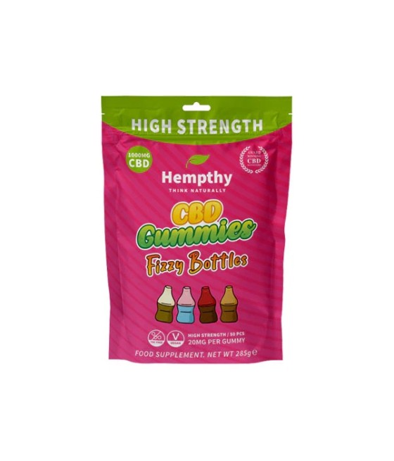 Hempthy 1000mg CBD Fizzy Bottles Gummies - 50 Pieces