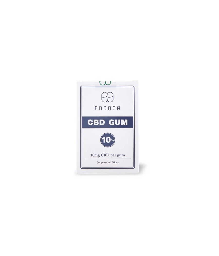 Endoca 100mg CBD Peppermint Chewing Gum - 10 Pcs