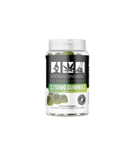 British Cannabis 3750mg Lime CBD Gummies- 25 Gummies