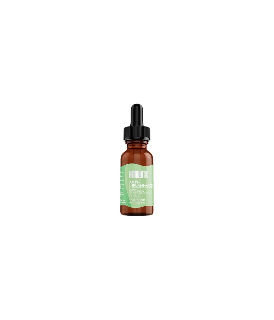 Hembiotic 1000mg Broad-Spectrum Functional CBD Oil - 15ml