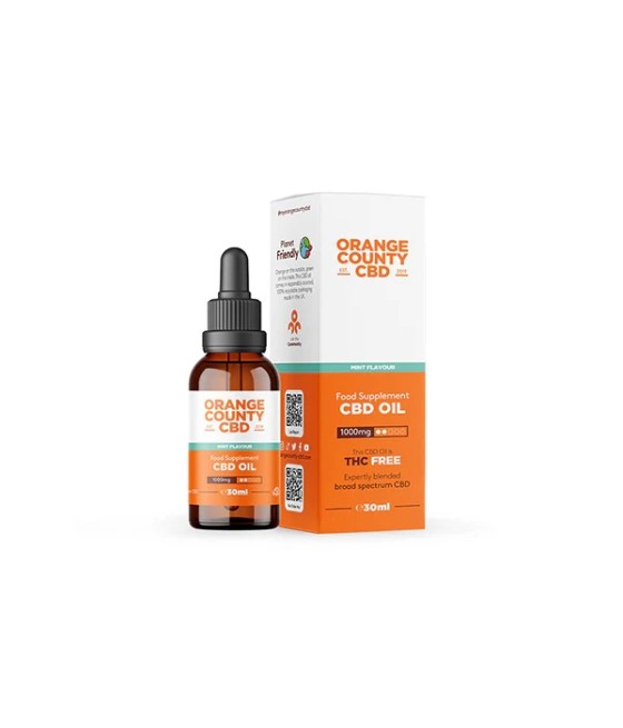 Orange County CBD 1000mg Flavoured Tincture Oil 30ml