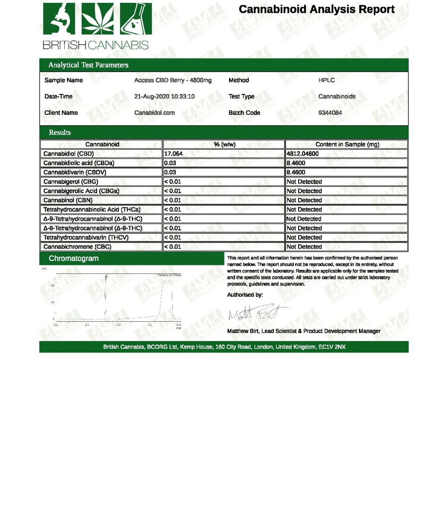Access CBD 4800mg CBD Broad Spectrum Oil Mixed 30ml