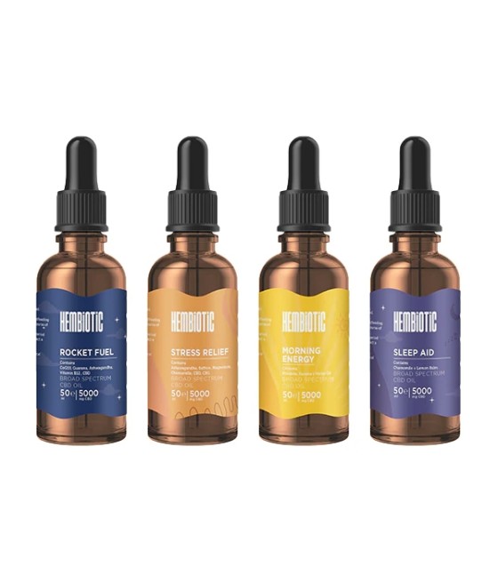 Hembiotic 5000mg Broad-Spectrum Bulk Functional CBD Oil - 50ml