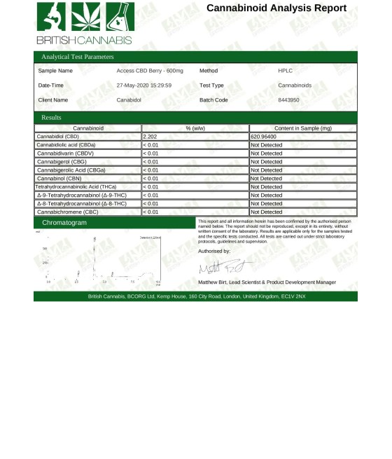 Access CBD 600mg CBD Broad Spectrum Oil Mixed 30ml