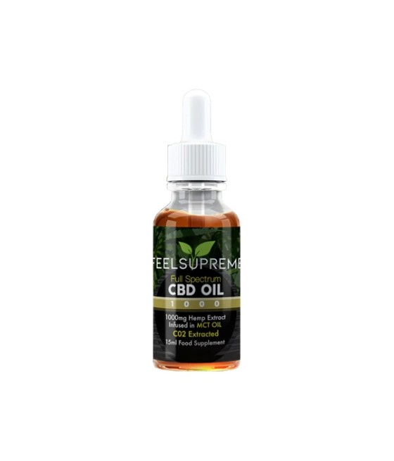 Feel Supreme 1000mg Full Spectrum CBD In MCT Oil - 15ml