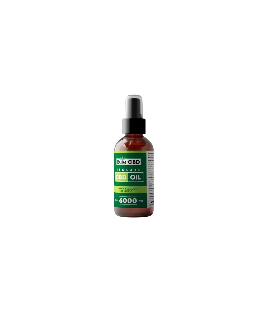 Bullet CBD 6000mg Pure Mint CBD Isolate MCT Oil Spray - 30ml
