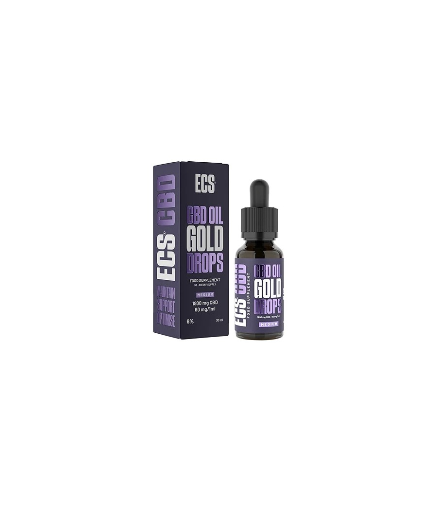 Gold Drops CBD Oil 1800mg 6% ECS CBD Oil 30ml