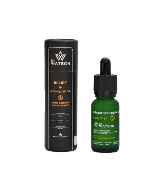 Dr Watson 3000mg Broad-Spectrum Relief CBD Oil 20ml