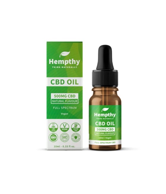 Hempthy 500mg CBD Oil Full Spectrum Natural - 10ml