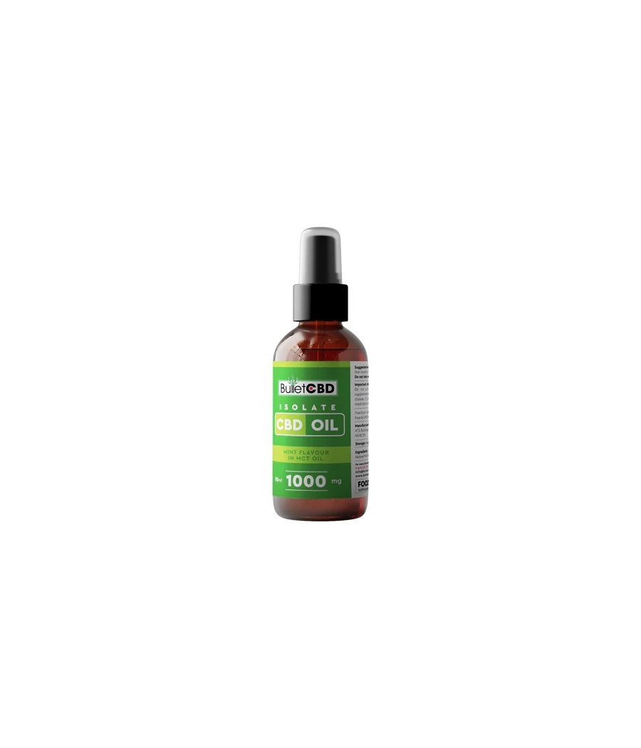 Bullet CBD 1000mg Pure Mint CBD Isolate MCT Oil Spray - 10ml