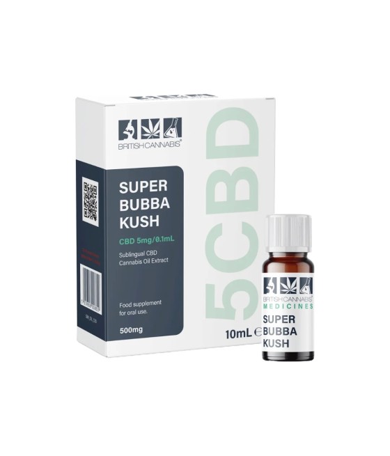 5CBD by British Cannabis 500mg CBD Full Plant Extract Super Bubba Kush 10ml