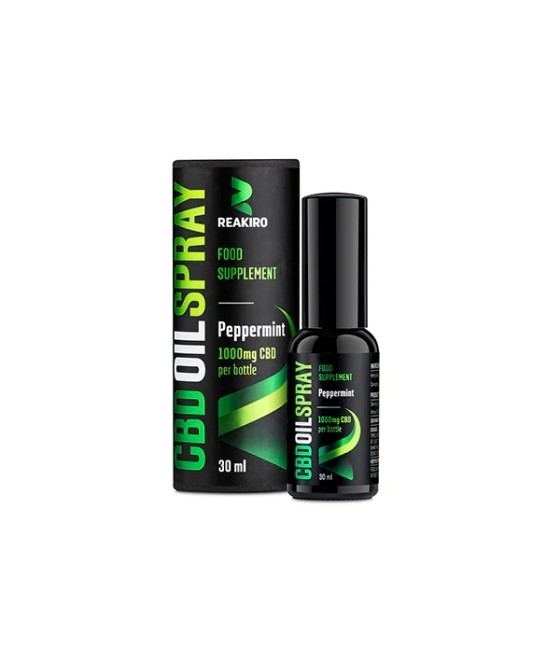 Reakiro 1000mg CBD Peppermint Flavour Spray 30ml (BUY 1 GET 1 FREE)
