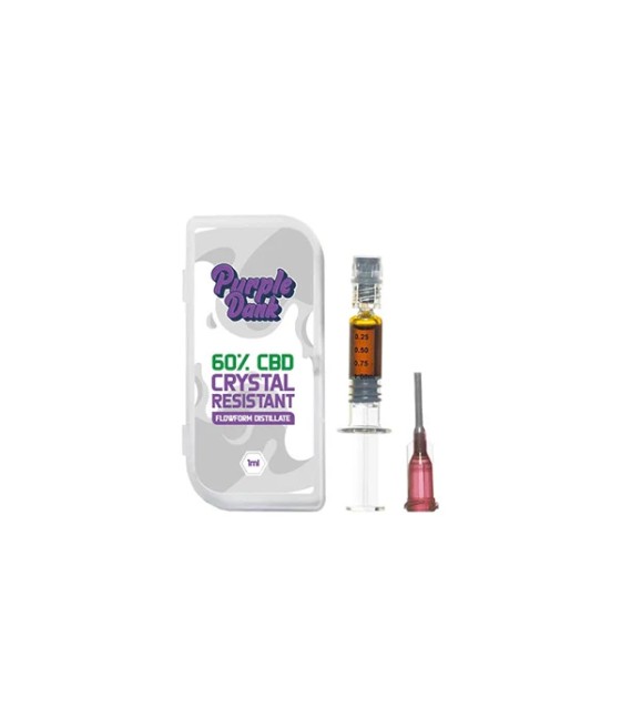 Purple Dank 60% CBD Crystal Resistant Flowform Distillate - 1ml (BUY 1 GET 1 FREE)