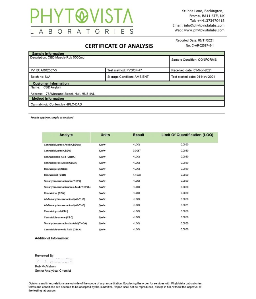 CBD Asylum 5000mg CBD 100ml Cream Muscle Rub Balm (BUY 1 GET 2 FREE)