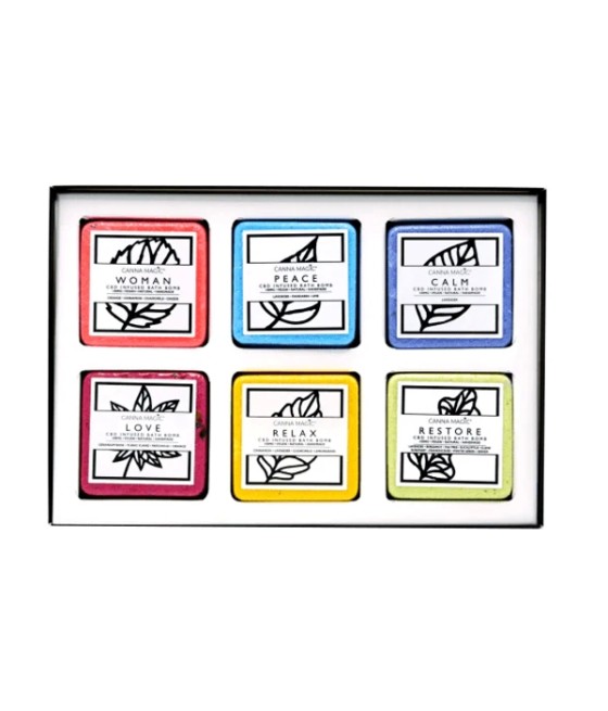 Canna Magic 100mg CBD Infused Bath Bombs Womens Gift Set - 6 Pieces