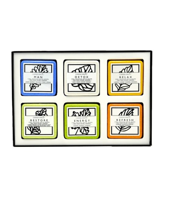 Canna Magic 100mg CBD Infused Bath Bombs Mens Gift Set - 6 Pieces