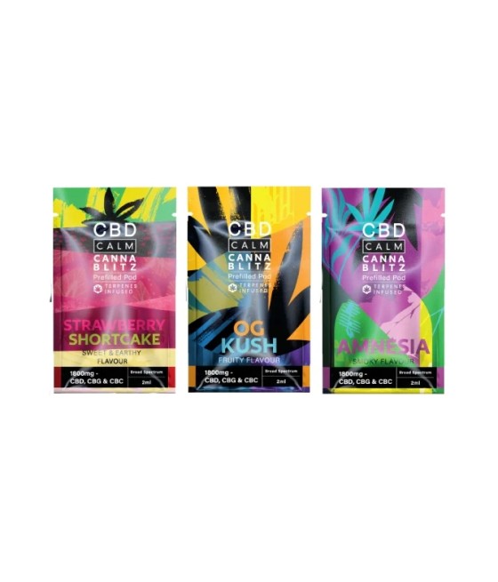CBD Calm CANNABLITZ 1800mg CBD + CBG + CBC Prefilled Pod