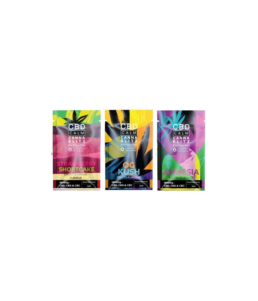 CBD Calm CANNABLITZ 1800mg CBD + CBG + CBC Prefilled Pod