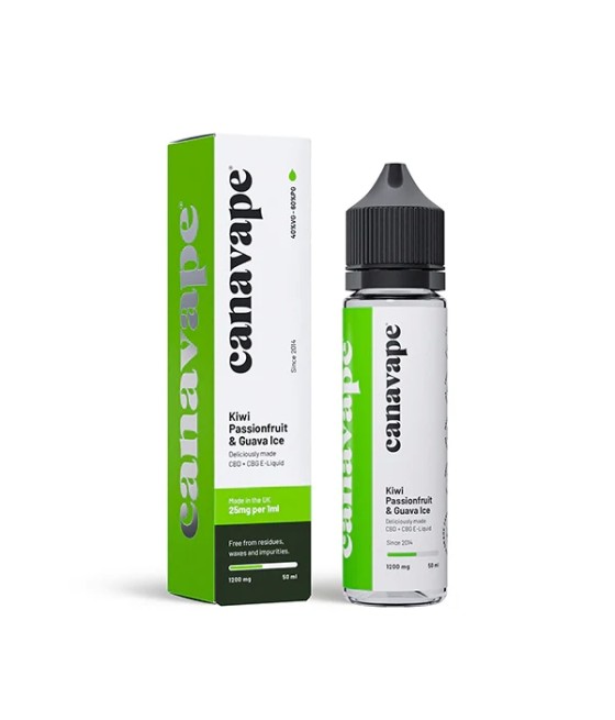 Canavape 1250mg CBD + CBG  E-liquid 50ml (Various VG/PG Ratios)