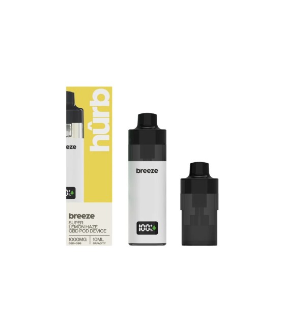 Hurb Breeze CBD 500mg + 500mg CBG Prefilled Pod 10ml + Pod Vape Device