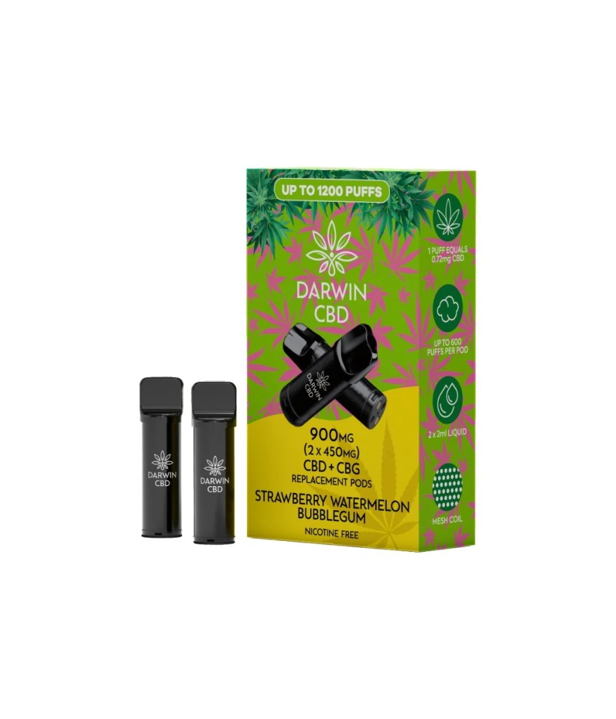 900mg Darwin CBD Prefilled Replacement Pods 1200 Puffs - 2 Pcs