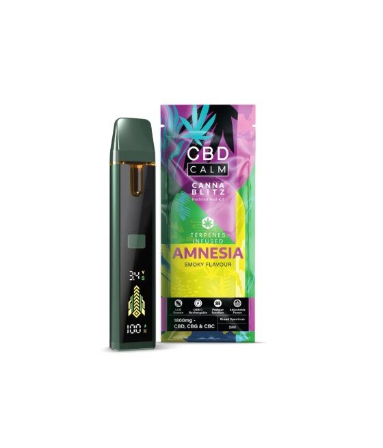 CBD Calm CANNABLITZ 1800mg CBD + CBG + CBC Prefilled Pod Vape Kit