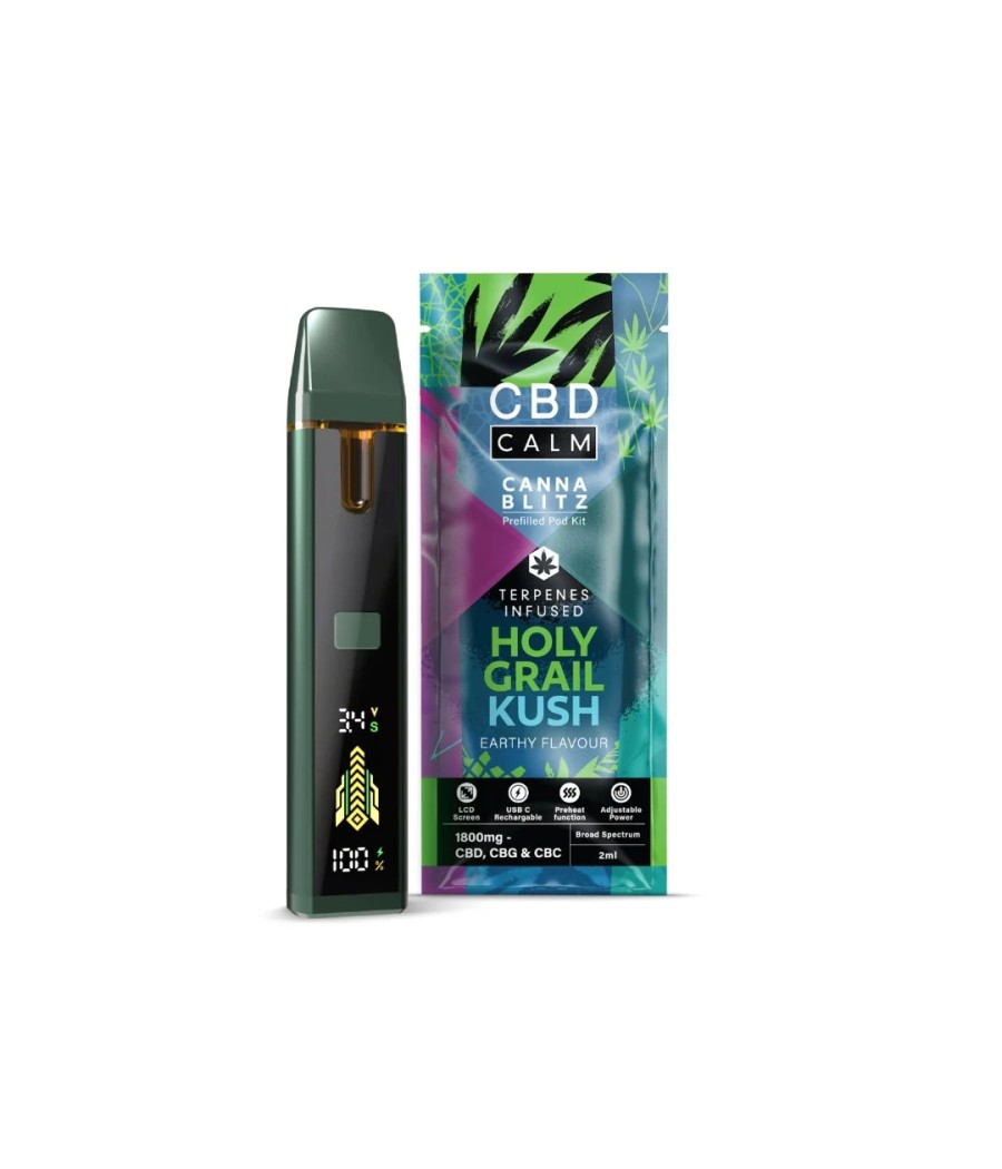 CBD Calm CANNABLITZ 1800mg CBD + CBG + CBC Prefilled Pod Vape Kit