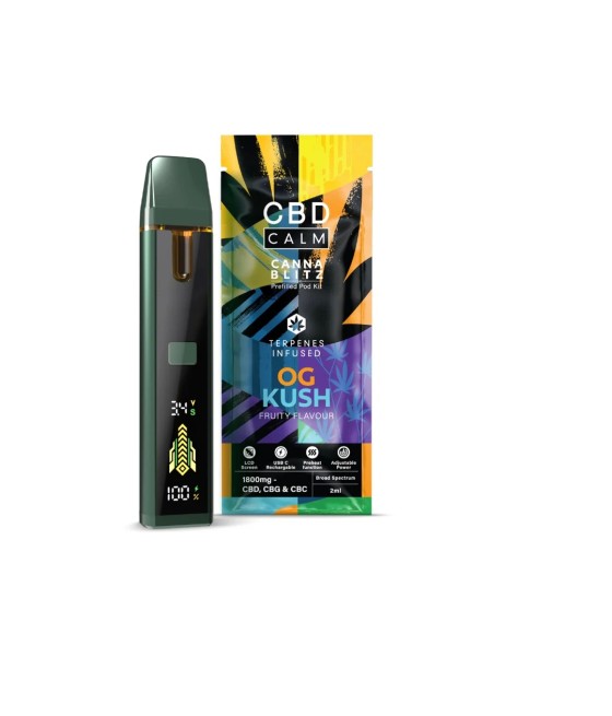 CBD Calm CANNABLITZ 1800mg CBD + CBG + CBC Prefilled Pod Vape Kit