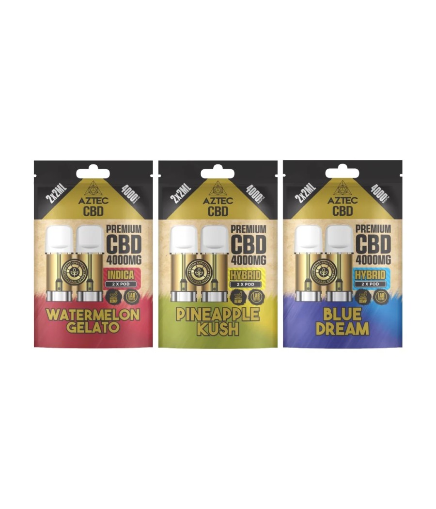 Aztec CBD 4000mg Broad Spectrum CBD Pods 2ml 4000 Puffs - 2 Pcs