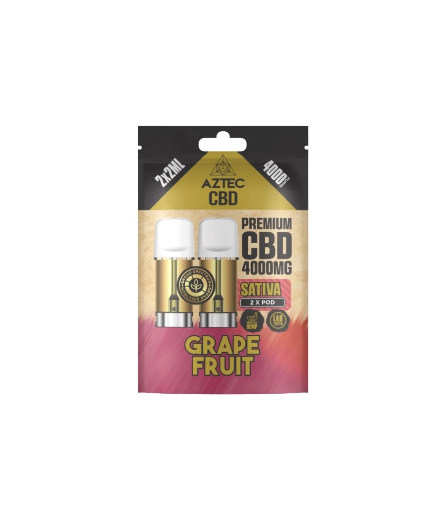 Aztec CBD 4000mg Broad Spectrum CBD Pods 2ml 4000 Puffs - 2 Pcs