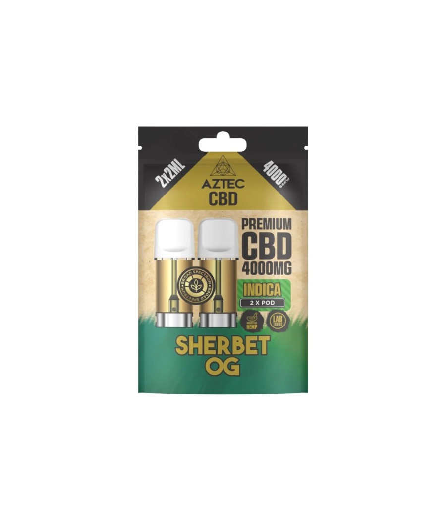 Aztec CBD 4000mg Broad Spectrum CBD Pods 2ml 4000 Puffs - 2 Pcs