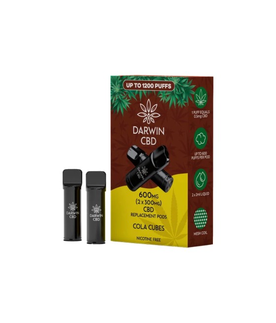 600mg Darwin CBD Prefilled Replacement Pods 1200 Puffs - 2 Pcs