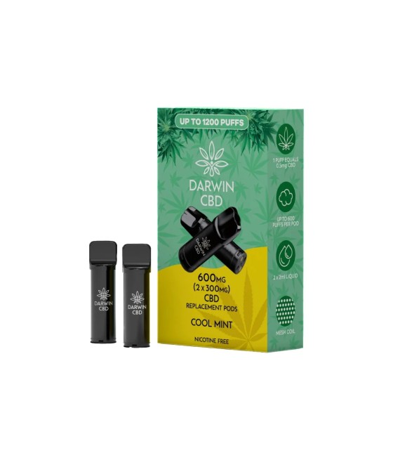 600mg Darwin CBD Prefilled Replacement Pods 1200 Puffs - 2 Pcs