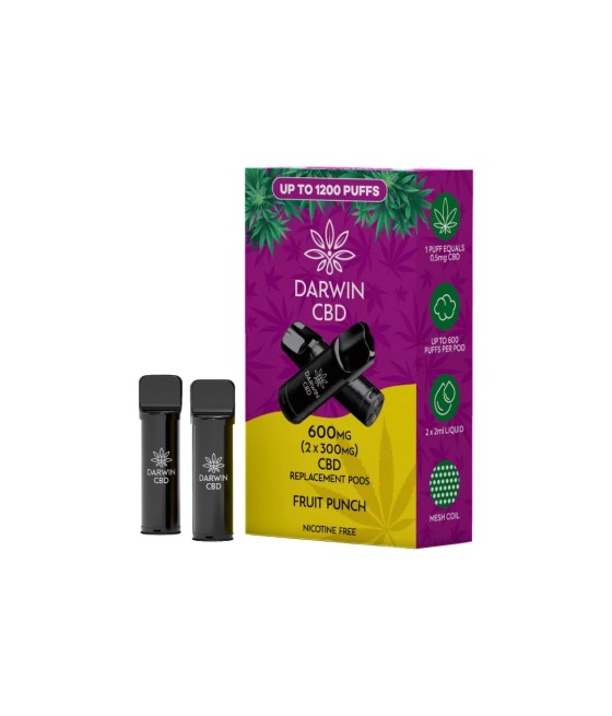 600mg Darwin CBD Prefilled Replacement Pods 1200 Puffs - 2 Pcs