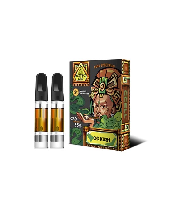 Aztec CBD 2 x 1000mg Cartridge Kit - 1ml