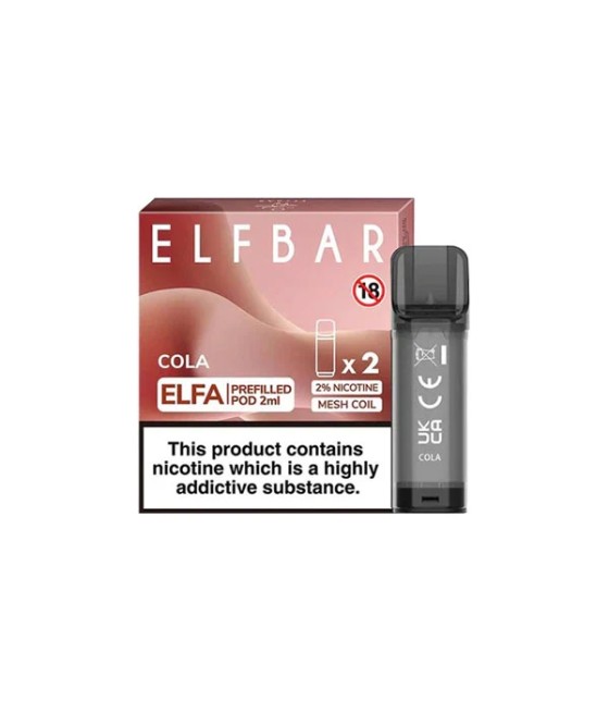 ELF Bar ELFA 20mg Replacement Prefilled Pods 2ml 1200 Puffs - 2 Pcs