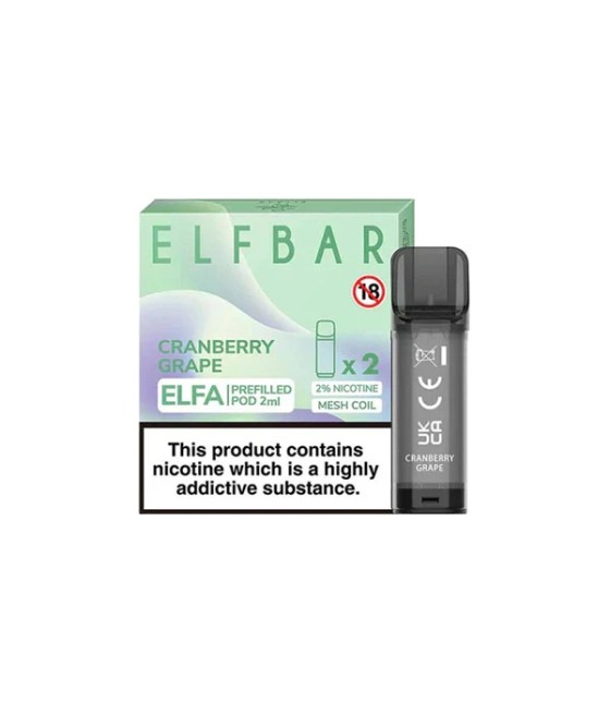 ELF Bar ELFA 20mg Replacement Prefilled Pods 2ml 1200 Puffs - 2 Pcs
