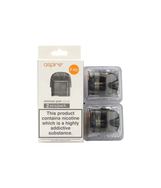 Aspire Minican Replacement Pods Two Pack 2ml (0.8Ohm/1.2Ohm)