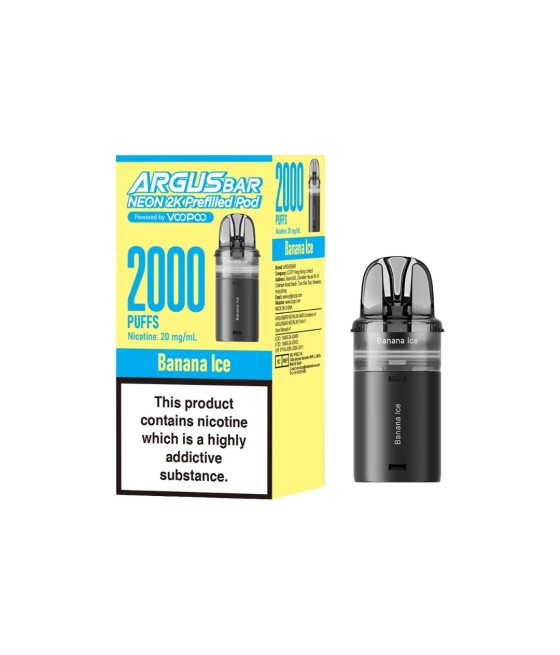 20mg Voopoo Argus Bar Neon 2K Prefilled Pods
