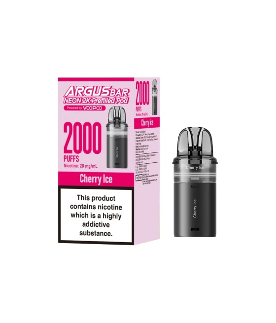 20mg Voopoo Argus Bar Neon 2K Prefilled Pods