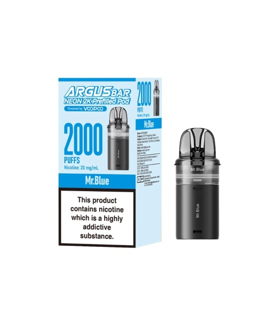 20mg Voopoo Argus Bar Neon 2K Prefilled Pods