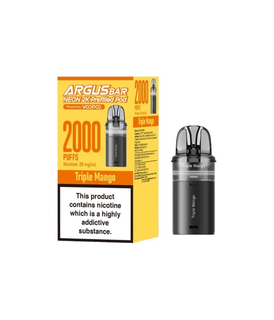 20mg Voopoo Argus Bar Neon 2K Prefilled Pods