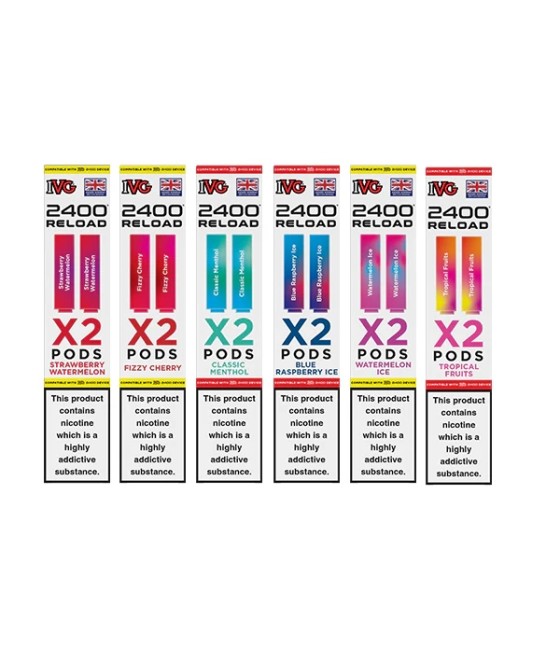 20mg IVG 2400 Reload Prefilled Pods 2ml 2400 Puffs - 2 Pcs