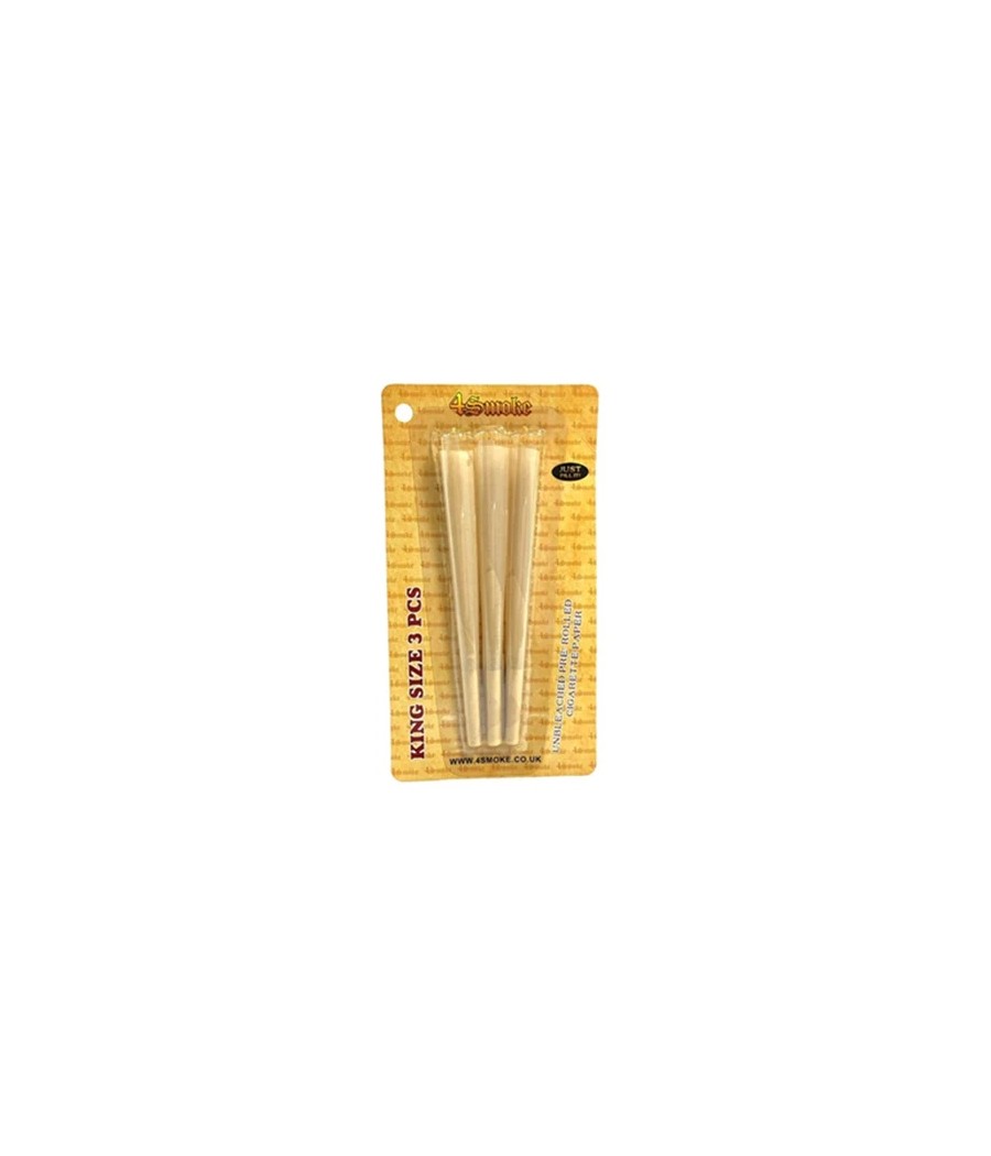 4Smoke King Size 3 piece Organic Brown Pre-rolled Rolling Paper